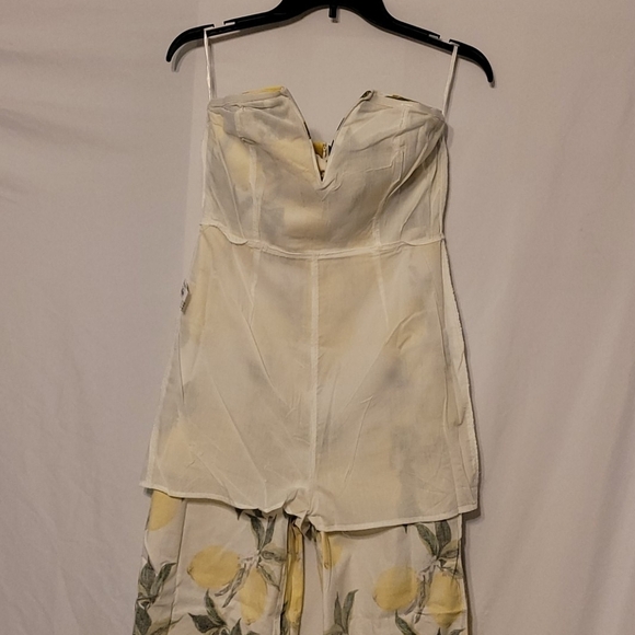 English Factory Strapless Lemon Print Jumpsuit - Picture 11 of 14